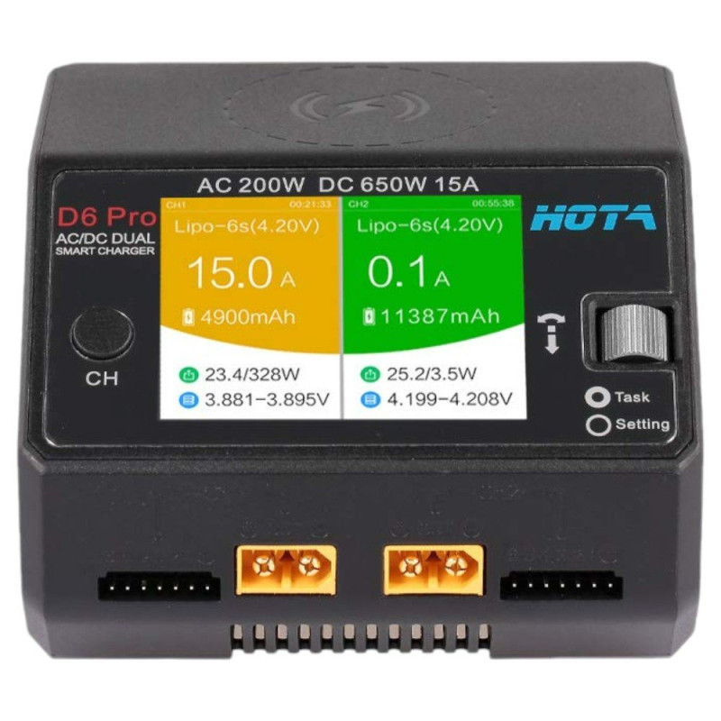 Зарядний пристрій HOTA D6 PRO Dual 325W 15A 1-6S LiPo FPV зарядний Hota d6 pro