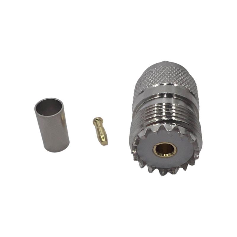 Разъем UHF-Female (SO239) на кабель RG223 под обжим