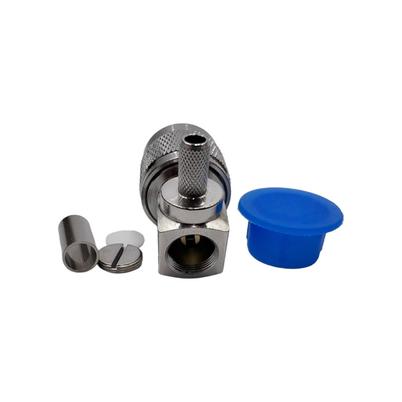 Роз'єм N-Type Male на кабель RG-58 під обтиск, кутовий