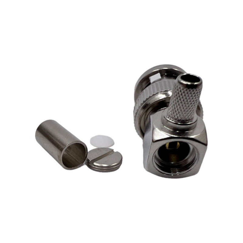 Роз'єм BNC-Male на кабель RG-58 под обжим, кутовий