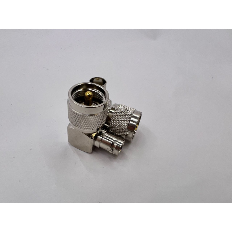 Переходник UHF-Male - BNC-Female (коннектор папа - мама) угловой