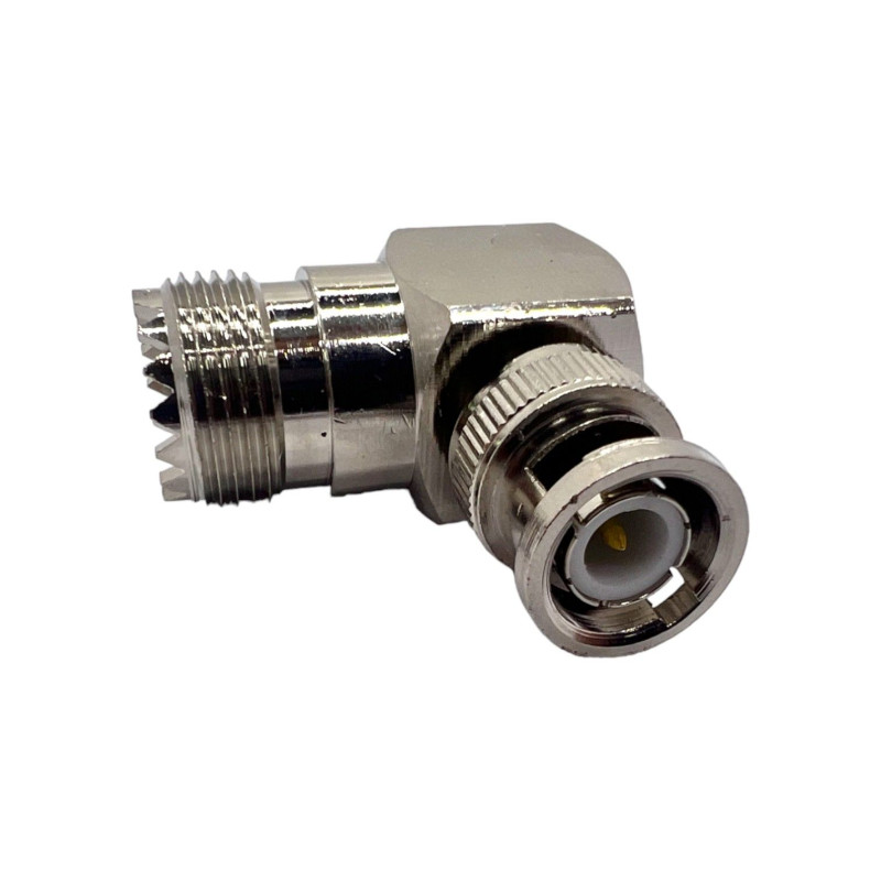 Переходник BNC-Male - UHF-Female 90°(коннектор папа - мама) угловой