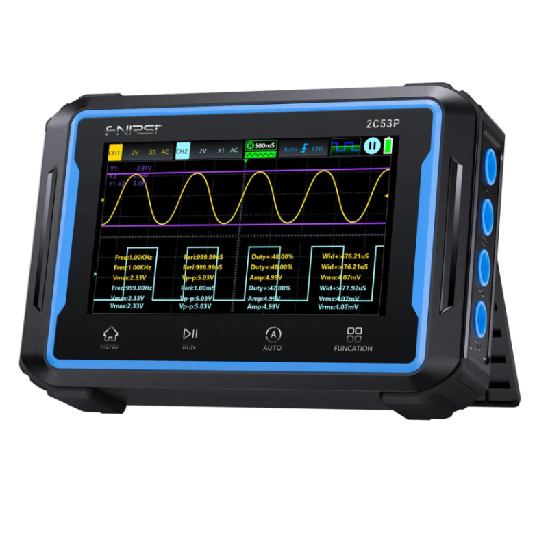 Двухканальный осцилограф FNIRSI® 2C53P 3-in-1 Осциллограф + Мультиметр + Генератор сигналов