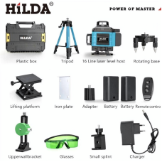 NEW 2026! Лазерный уровень Hilda 4D PREMIUM! 2 АККУМ