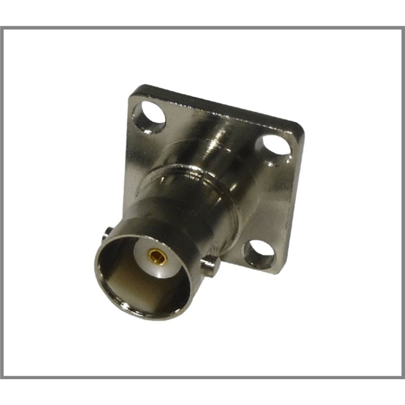 Фланцеве гніздо BNC Female flange кріплення на 4 отвори під гвинти та пайку