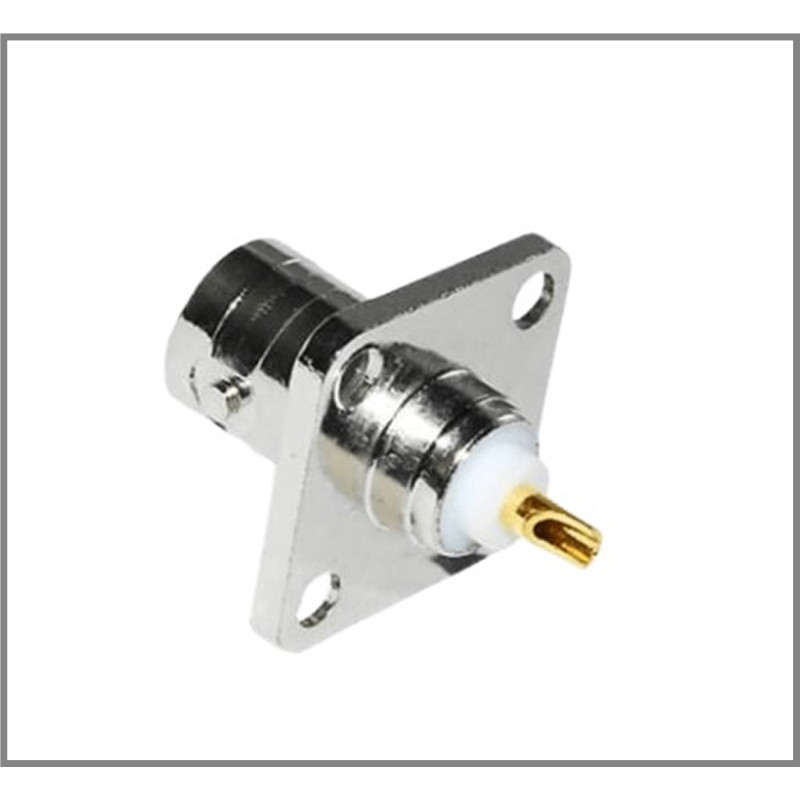 Фланцеве гніздо BNC Female flange кріплення на 4 отвори під гвинти та пайку