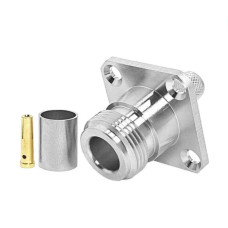 Разъем N-Type-Male на кабель RG-8/LMR400 на корпус, фланцевый Разъем N-Type-Male на кабель RG-8/LMR400 на корпус, фланцевый