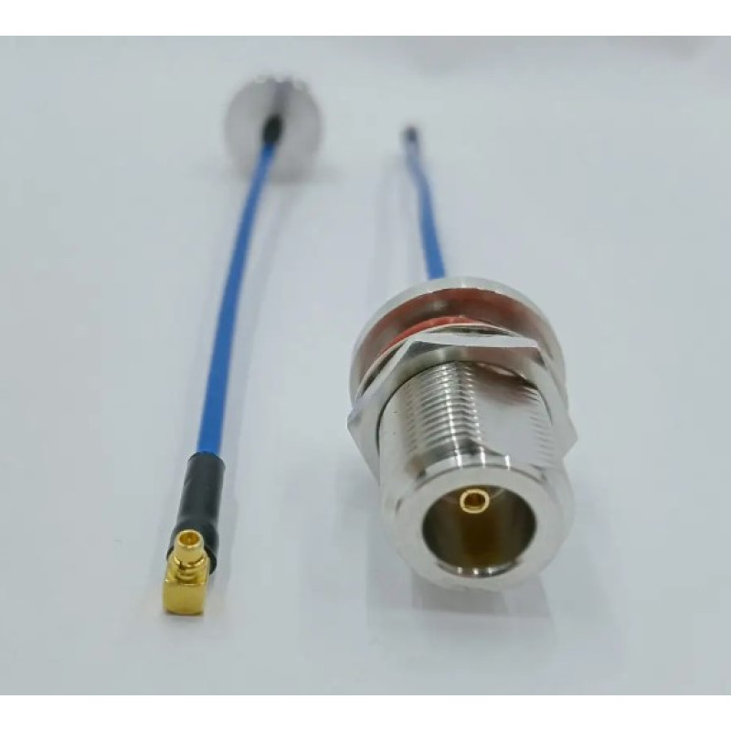 Пігтейл MMCX-90 - N-Type-F ВЧ кабель перехідник RG405 15 см, кутовий