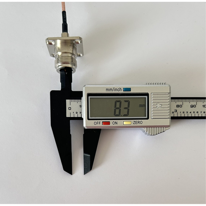 Пігтейл N-Type-Female - MCX-Male-90 ВЧ кабель перехідник RG316 10 см, фланцевий