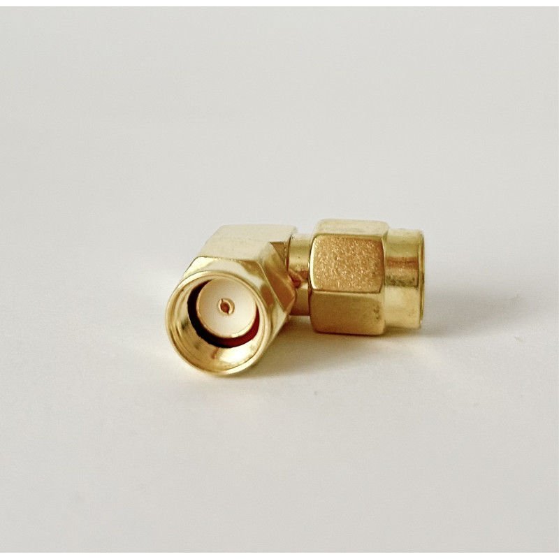 Перехідник SMA-Male - RP-SMA-Male (конектор папа - папа) кутовий