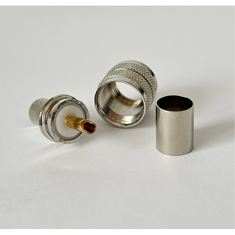 Роз'єм UHF-Male (PL259) на кабель RG-8/LMR400 під обтиск