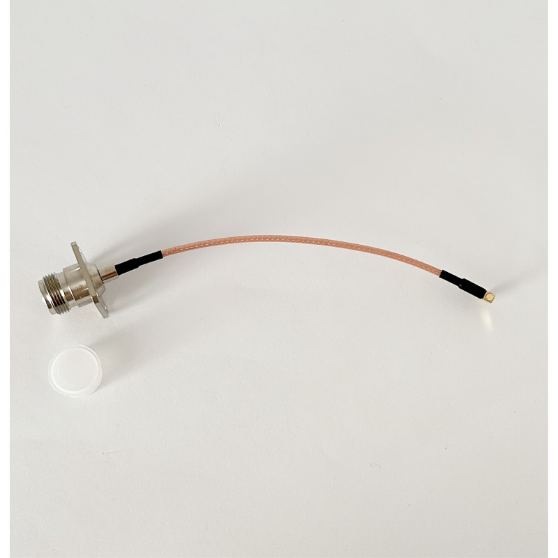 Пигтейл N-Type-Female-Flange - MMCX-Male ВЧ кабель переходник RG316 длинна 15 см угловой