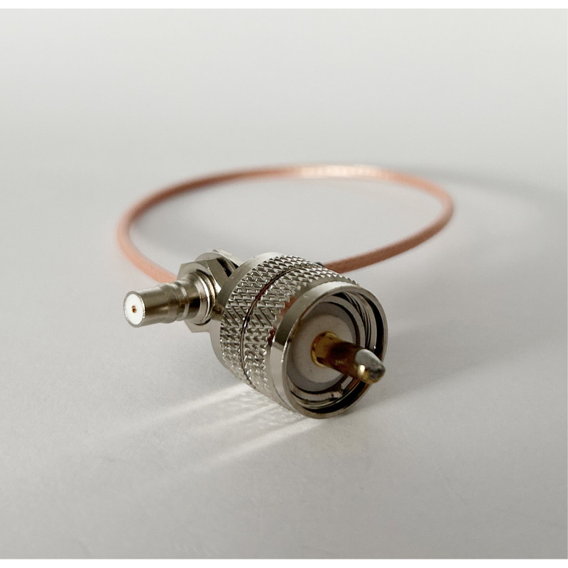 Пигтейл UHF-Male - QMA-Female ВЧ кабель переходник RG316 длинна 30 см