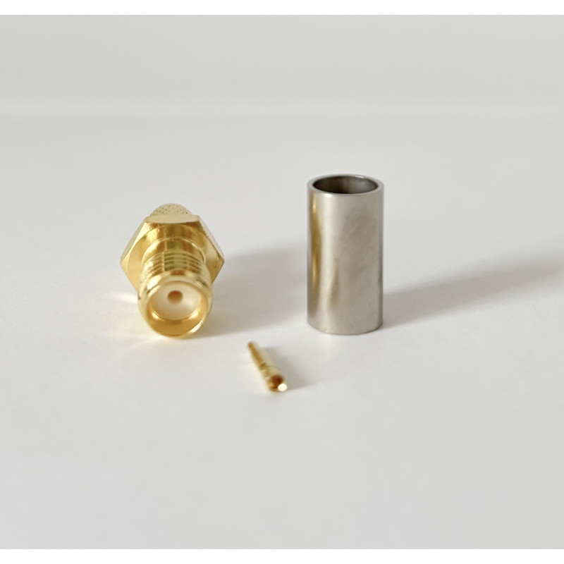 Разъем RP-SMA Female на кабель RG-58 под обжим