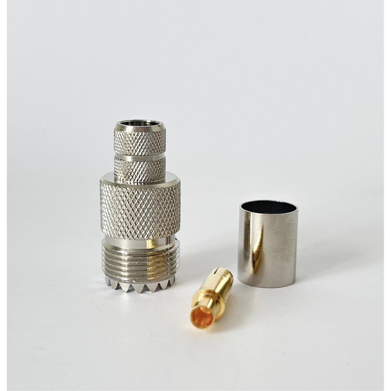 Разъем UHF-female (SO239) на кабель RG-213 под обжим