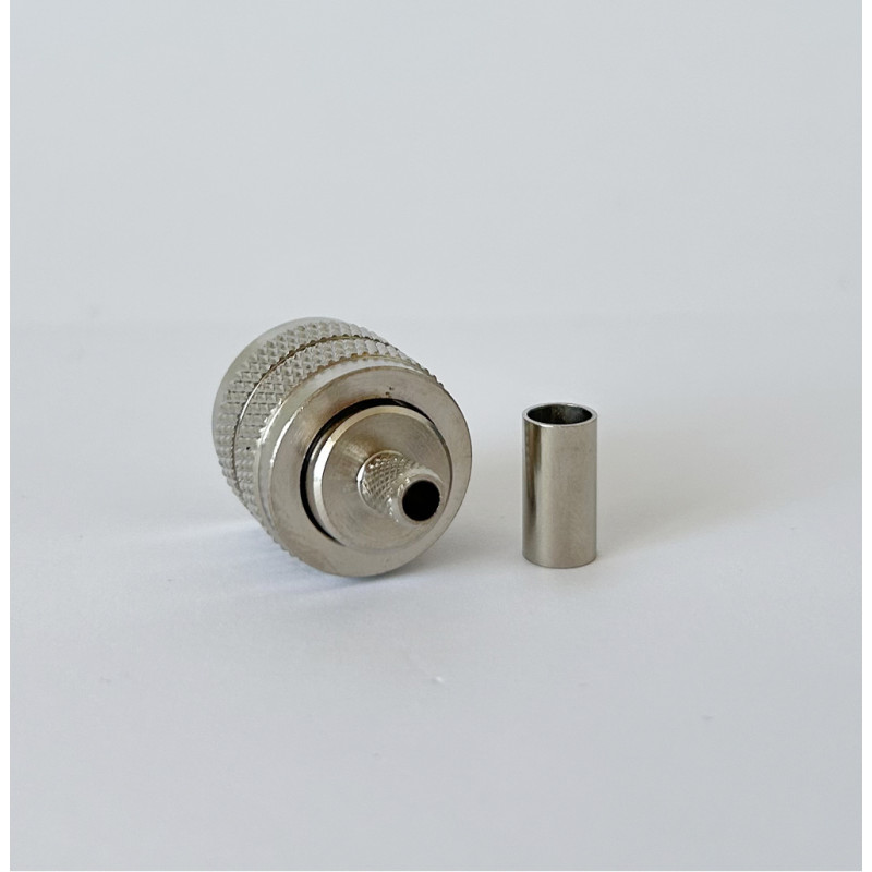 Разъем N-Male обжимной под кабель RG5/RG6/5D-FB/LMR300 (латунь, 50 Ом)